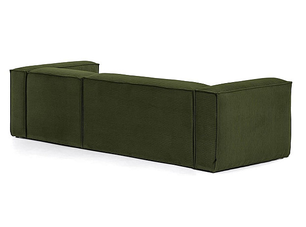 Кутовий 3-місний диван з правим шезлонгом La Forma BLOK S752LN19 Зелений вельвет 300 см-6