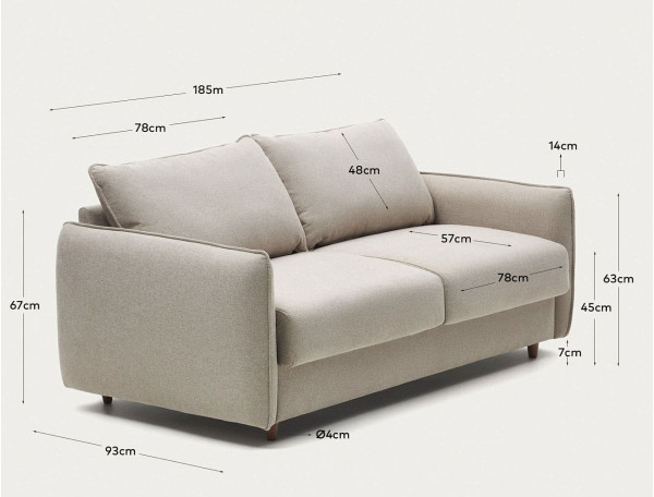 Диван-кровать 2-местный La Forma CARLOTA S80660AU12 Бежевый шенилл-10