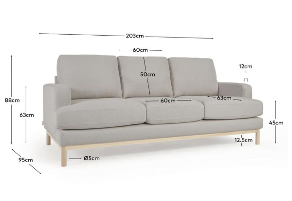 Диван 3-місний La Forma MIHAELA S805_30_PS03 Сірий-10