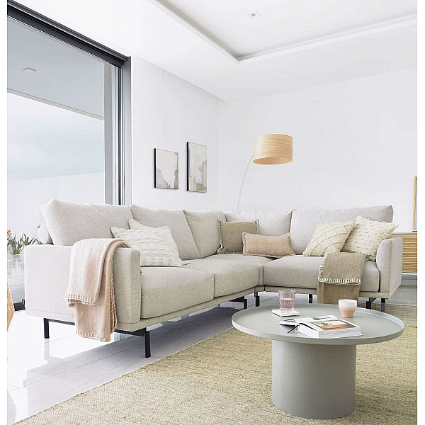 Кутовий диван 3-місний La Forma GALENE S801_52_GR39 Бежевий 207х267 см-0