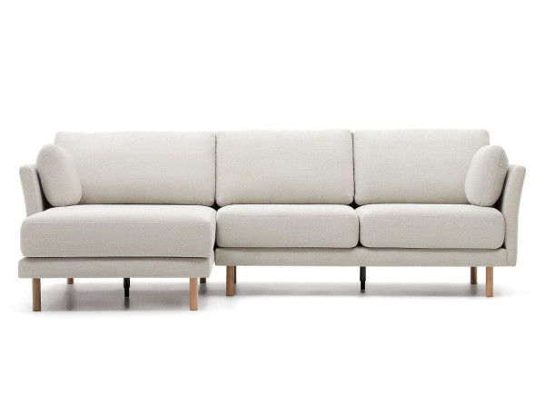 Кутовий диван 3-місний La Forma GILMA S79340TB12 Бежева тканина шеніл-2