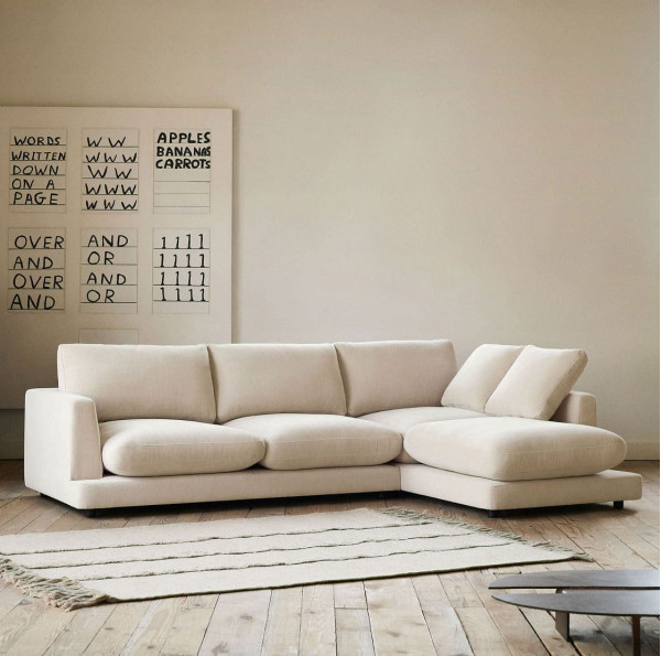 Кутовий диван 4-місний з правим шезлонгом La Forma Gala S821_41_SE12 Бежевий-0