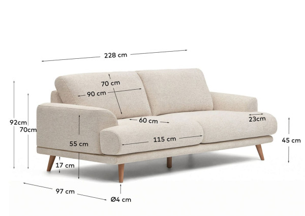 Диван 3-местный La Forma KARIN S809_30_SI39-8