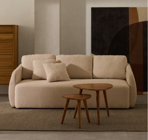 Диван раскладной 3-местный La Forma Laira S00036LG39 Экрю 218 см-0