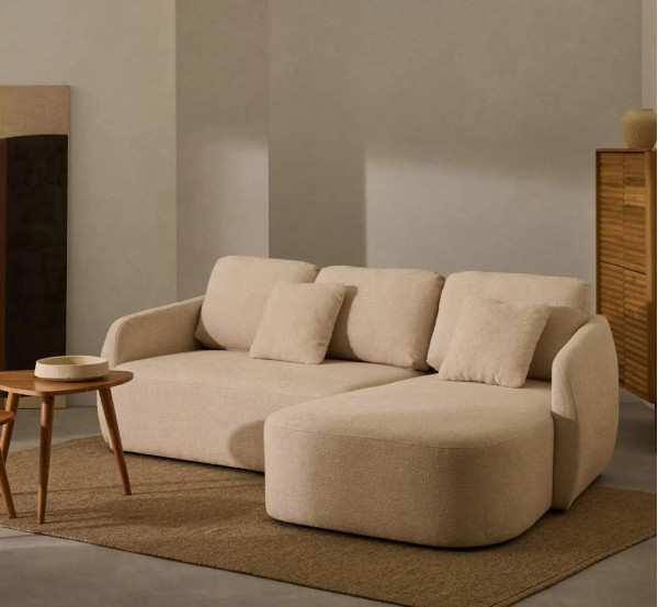 Угловой диван раскладной 3-местный La Forma Laira S00037LG39 Экрю 246 см-0