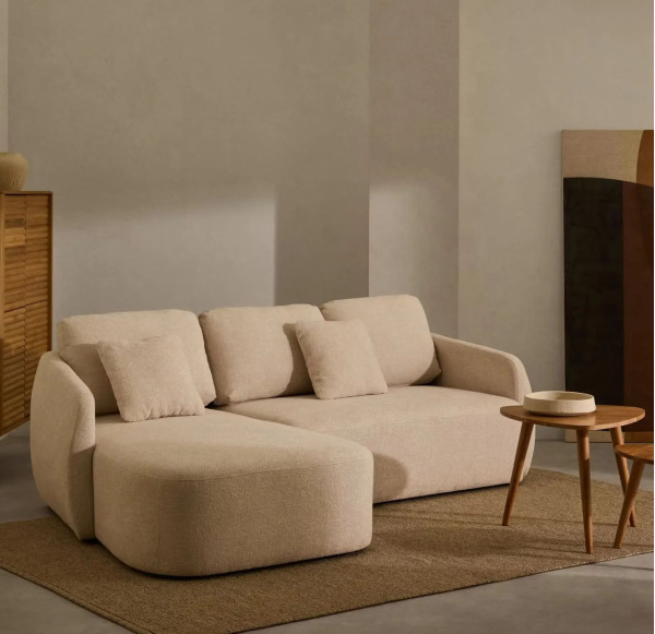 Угловой диван раскладной 3-местный La Forma Laira S00071LG39 Экрю 246 см-0