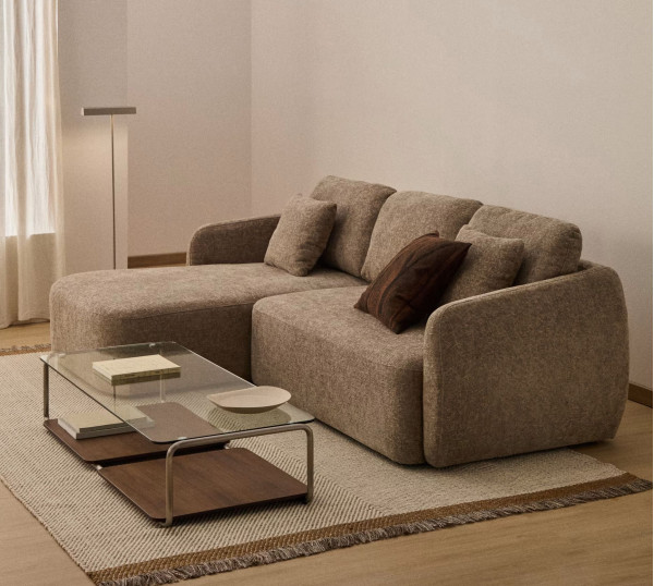 Угловой диван раскладной 3-местный La Forma Laira S00156LG11 Топо 246 см-0