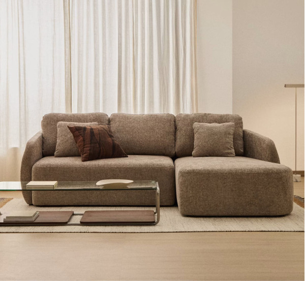 Угловой диван раскладной 3-местный La Forma Laira S00159LG11 Топо 246 см-0