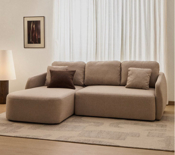 Кутовий диван розкладний 3-місний La Forma Laira S00167AU12 Бежевий 246 см-0