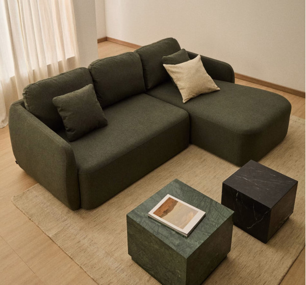 Угловой диван раскладной 3-местный La Forma Laira S00175AU19 Зеленый 246 см-0