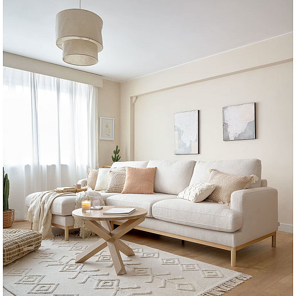 Угловой диван 3-местный с левым шезлонгом La Forma MIHAELA S805_40I_PS33 Молочный-0