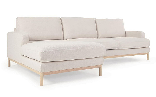 Угловой диван 3-местный с левым шезлонгом La Forma MIHAELA S805_40I_PS33 Молочный-4