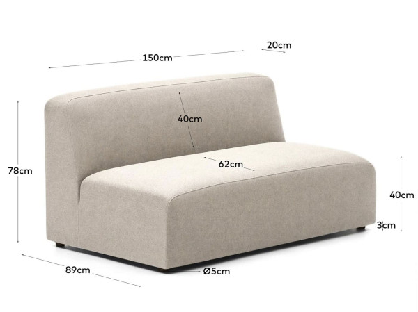 Модульный 2-местный диван La Forma NEOM S826MD2PAU12 Бежевый-8