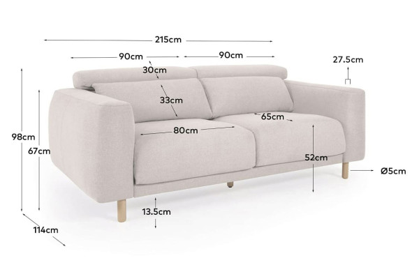 Диван реклайнер 3-місний La Forma SINGA S800_30_SO33 Білий-10