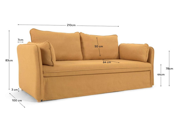 Диван раскладной La Forma TANIT S799_60_SN81 Горчичный 210 см-12