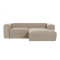 Кутовий диван 2-місний з правим шезлонгом La Forma BLOK S574GR39 Бежевий 240 см-0-thumb