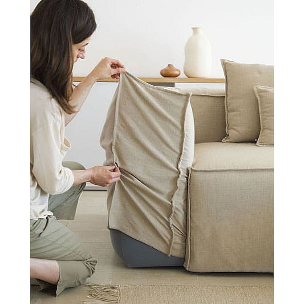 Кутовий диван 2-місний з правим шезлонгом La Forma BLOK S574SN12 Бежевий 240 см-6