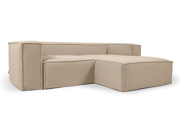 Кутовий диван 2-місний з правим шезлонгом La Forma BLOK S574SN12 Бежевий 240 см-1