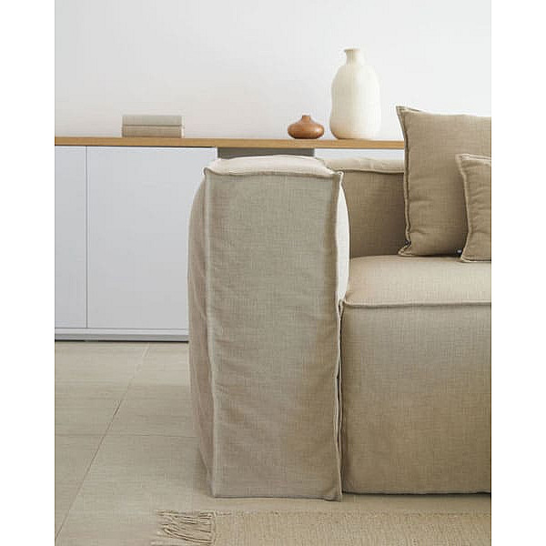 Кутовий диван 2-місний з правим шезлонгом La Forma BLOK S574SN12 Бежевий 240 см-5