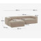 Кутовий диван 3-місний з лівим шезлонгом La Forma BLOK S751GR39 Бежевий 300 см-9-thumb