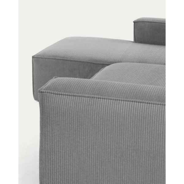 Угловой диван 3-местный с левым шезлонгом La Forma BLOK S751LN15 Серый вельвет 300 см-5