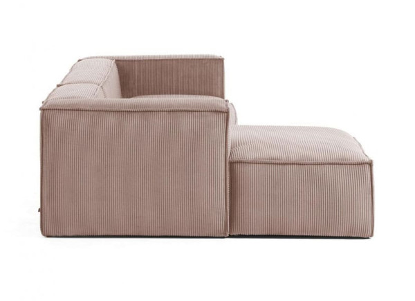 Кутовий диван 3-місний з лівим шезлонгом La Forma BLOK S751LN24 Рожевий вельвет 300 см-12