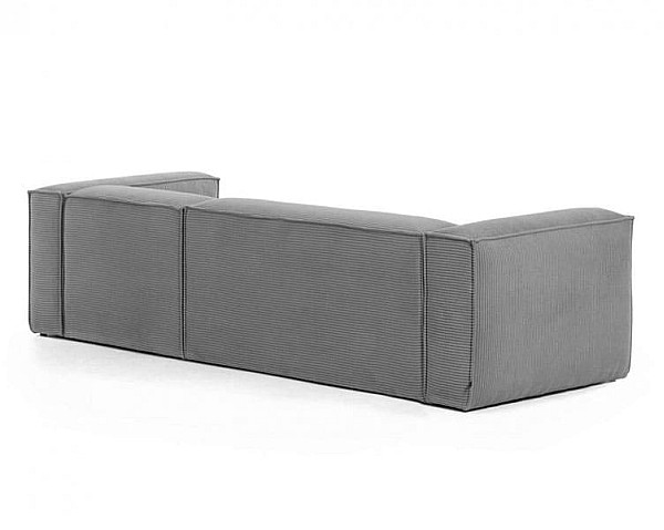 Угловой диван 3-местный с правым шезлонгом La Forma BLOK S752LN15 Серый вельвет 300 см-5
