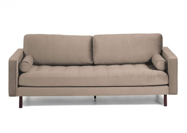 Диван 3-местный La Forma BOGART S548JU85 Бежевый бархат 222 см-0