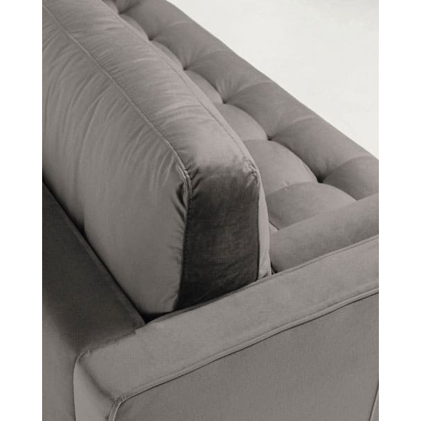 Диван 2-местный с подставкой для ног La Forma BOGART S663JU03 Серый бархат 182 см-5