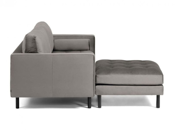 Диван 2-местный с подставкой для ног La Forma BOGART S663JU03 Серый бархат 182 см-6