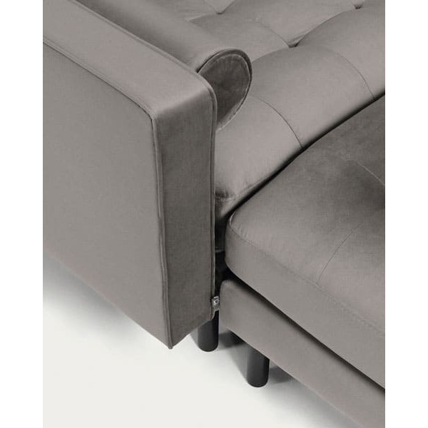 Диван 2-местный с подставкой для ног La Forma BOGART S663JU03 Серый бархат 182 см-7