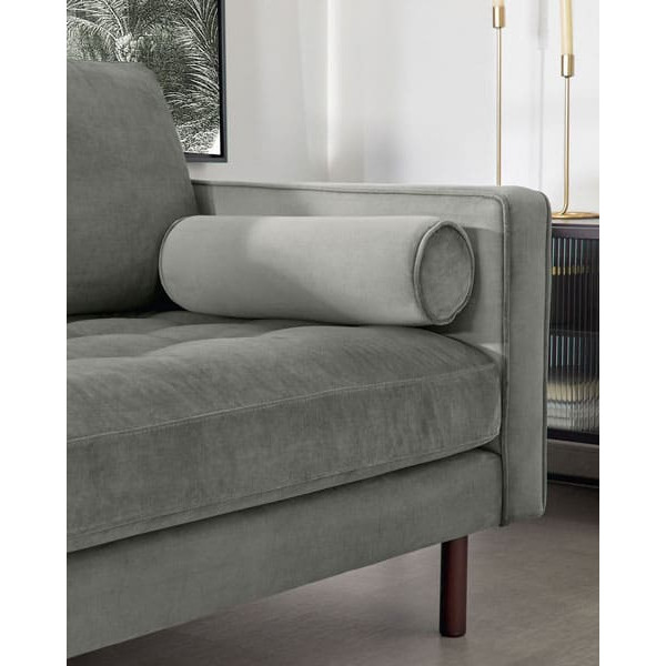 Диван 3-місний з підставкою для ніг La Forma BOGART S664JU03 Сірий оксамит 222 см-6