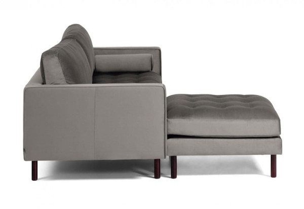 Диван 3-місний з підставкою для ніг La Forma BOGART S664JU03 Сірий оксамит 222 см-9