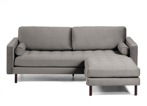 Диван 3-місний з підставкою для ніг La Forma BOGART S664JU03 Сірий оксамит 222 см-2