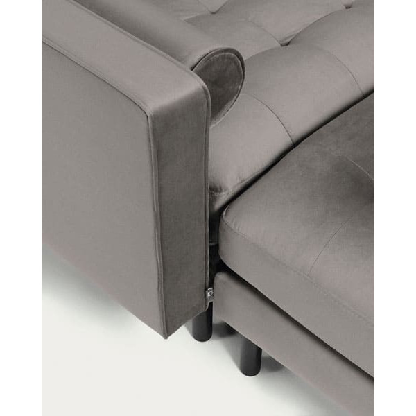 Диван 3-місний з підставкою для ніг La Forma BOGART S664JU03 Сірий оксамит 222 см-8