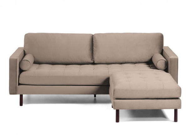 Диван 3-місний з підставкою для ніг La Forma BOGART S664JU85 Бежевий оксамит 222 см-2