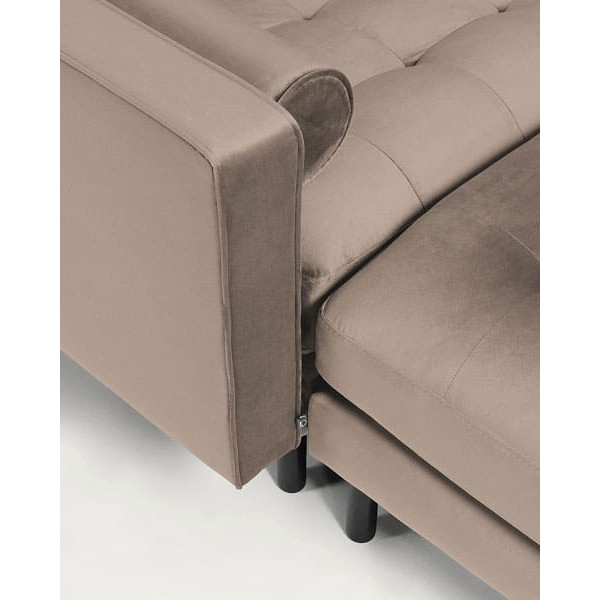 Диван 3-місний з підставкою для ніг La Forma BOGART S664JU85 Бежевий оксамит 222 см-6