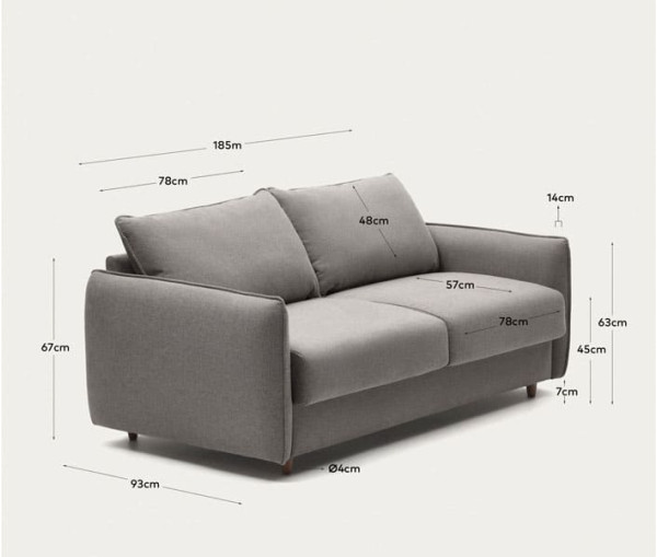 Диван-кровать 2-местный La Forma CARLOTA S80660AU15 Серый шенилл-8