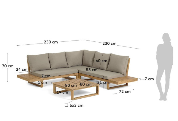 Диван угловой La Forma FLAVIINA CC2097J10 5-местный Серый-11