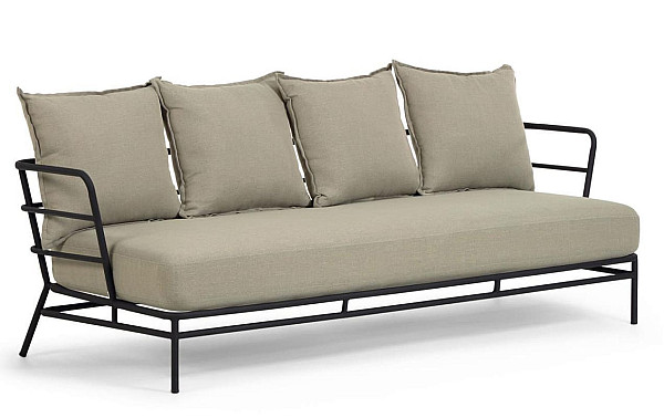 Диван La Forma MARELUZ S733J03 3-местный Черный-0