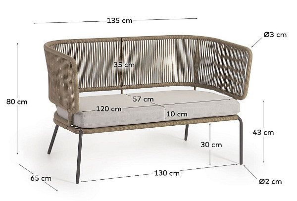Диван La Forma NADIN CC6070J12 2-местный Бежевый-9