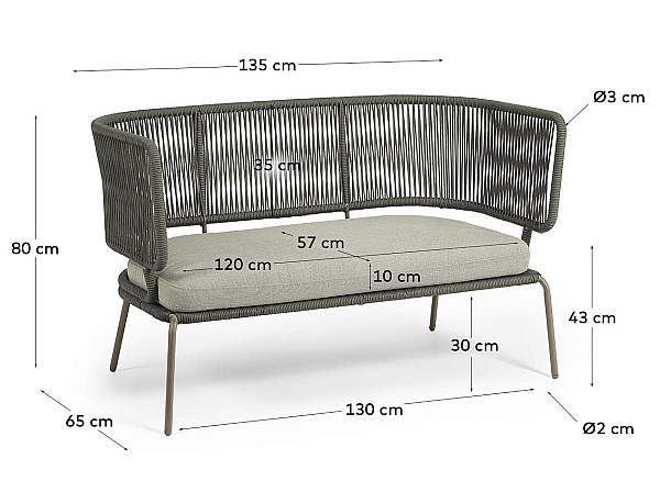 Диван La Forma NADIN S737J19 2-местный Зеленый-9