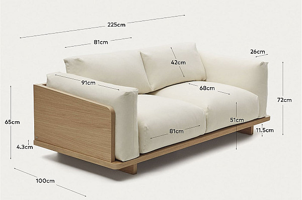 Диван La Forma OAQ S82730KL12 3-місний Бежевий-17