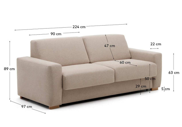 Диван-ліжко 3 місний La Forma ANLEY S82961AU12 Бежевий 224 см-10
