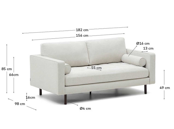 Диван 2-местный La Forma DEBRA S547TB12 182 см-6