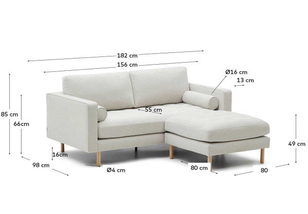 Диван 2-местный с подставкой для ног La Forma DEBRA S84421TB12 182 см-7