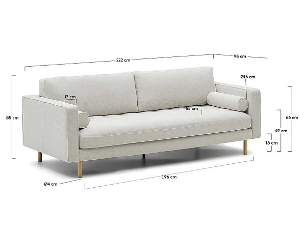 Диван 3-місний La Forma DEBRA S84430TB12 222 см-6