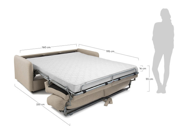 Диван-кровать 2 местный La Forma KOMOON S472CH12 матрас вискоза Бежевый 160 см Диван-кровать 2 местный La Forma KOMOON S472CH12 матрас вискоза Бежевый 160 см-6