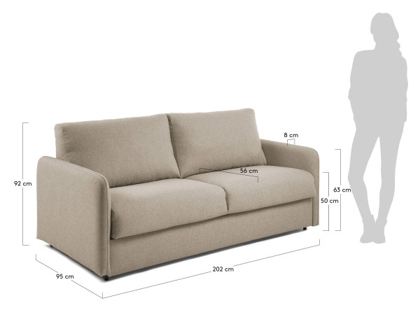 Диван-кровать 2 местный La Forma KOMOON S472CH12 матрас вискоза Бежевый 160 см Диван-кровать 2 местный La Forma KOMOON S472CH12 матрас вискоза Бежевый 160 см-5