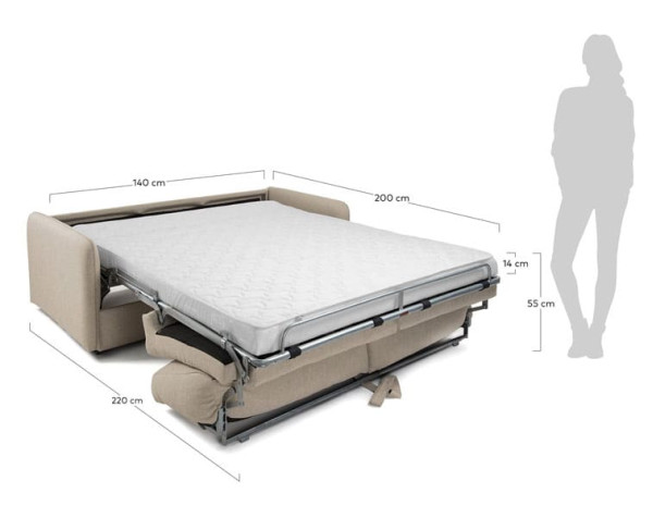 Диван-кровать 2 местный La Forma KOMOON S470CH12 матрас вискоза Бежевый 140 см-6